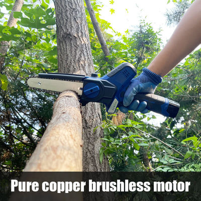 6 Inch Cordless Electric Chainsaw with Brushless Motor Battery Pruner for Yard Cutting