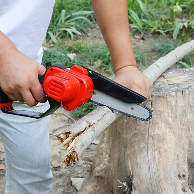 6-Inch Cordless Chainsaw with 21V Battery Brushless Rechargeable Lithium Long Lifetime Long Guide Bar Size