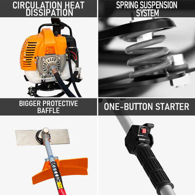 42.7CC 10000 rpm Backpack Gasoline Brush Cutter with 1200ml Fuel Tank for Efficient Grass Trimming